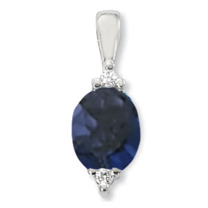 SS 10X8 OVAL IOLITE 2X .04CT DIAS picture