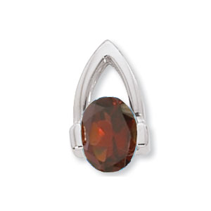 SS OVAL PENDANT-GARNET picture