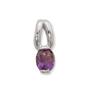 14KW OVAL PENDANT AMETHYST picture
