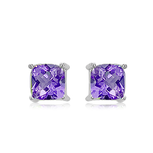 SS CUSHION CHECKERBOARD 7MM-AMETHYST picture