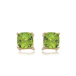 14KY CUSHION CHECKERBOARD 7MM-PERIDOT picture