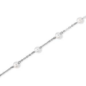 Pearl Tincup Choker Necklace image: 14KW MULTI PRL CHOKER-18IN