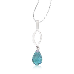 Blue Topaz Pendant image: SS SMALL SIMPLE SWEEP BT