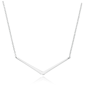 SS STRAIGHT EDGE “V” NECKLACE image