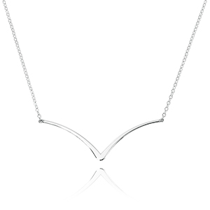 SS CURVED EDGE “V” NECKLACE image