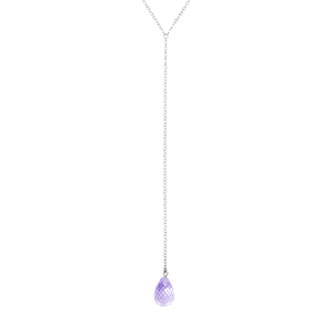 SS AMYETHST DROP Y-NECKLACE 26IN picture