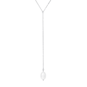 SS FW PEARL DROP Y-NECKLACE 26IN picture