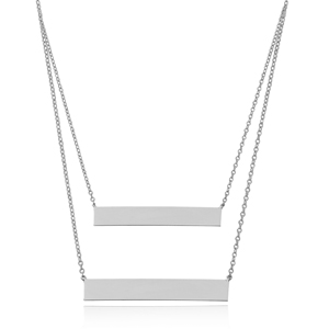 SS DBL ENGRAVABLE BAR NECK 18IN image